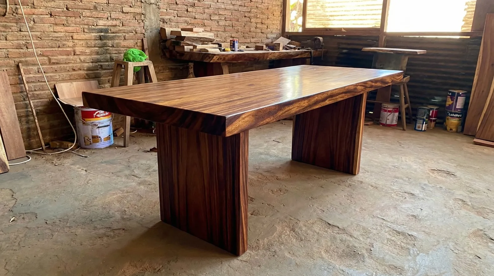 Solid wood dining table